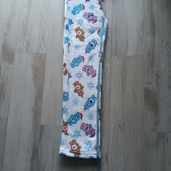 NEW Care Bears Christmas Fleece Pajama Pants Drawstring White Pink Blue Medium - Picture 8 of 12